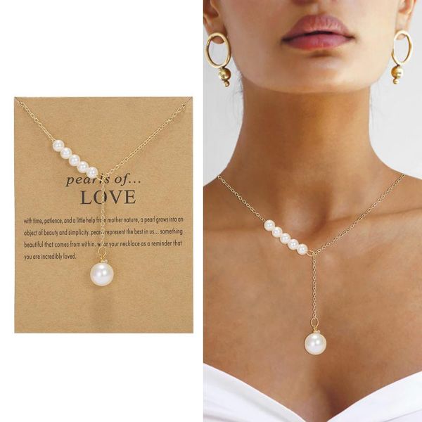 chokers elegant white imitation pearl tassel pendant necklaces for women paper card necklace clavicle chain jewelry gifts collier femme, Golden;silver
chokers elegant white imitation pearl tassel pendant necklaces for women paper card necklace clavicle chain jewelry gifts collier femme, Golden;silver