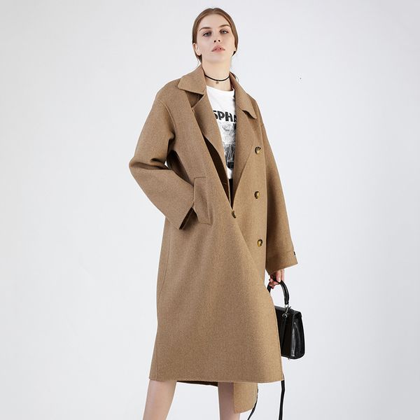 2021 cashmere new double-sided coat autumn winter high-end women's long double breasted straight woolen outerwear fmp1, Black
2021 cashmere new double-sided coat autumn winter high-end women's long double breasted straight woolen outerwear fmp1, Black