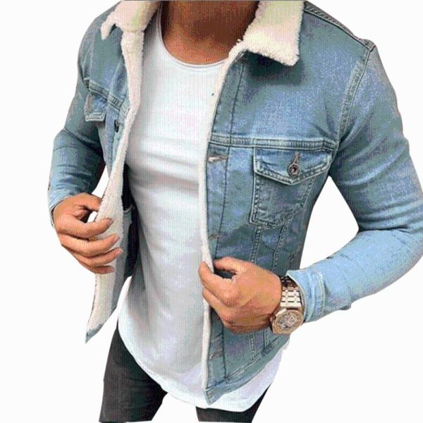 men's jackets men winter denim coat loose fleece lined lamb wool hooded cotton plus cowboy outerwear liner thicke warm coats, Black;brown
men's jackets men winter denim coat loose fleece lined lamb wool hooded cotton plus cowboy outerwear liner thicke warm coats, Black;brown