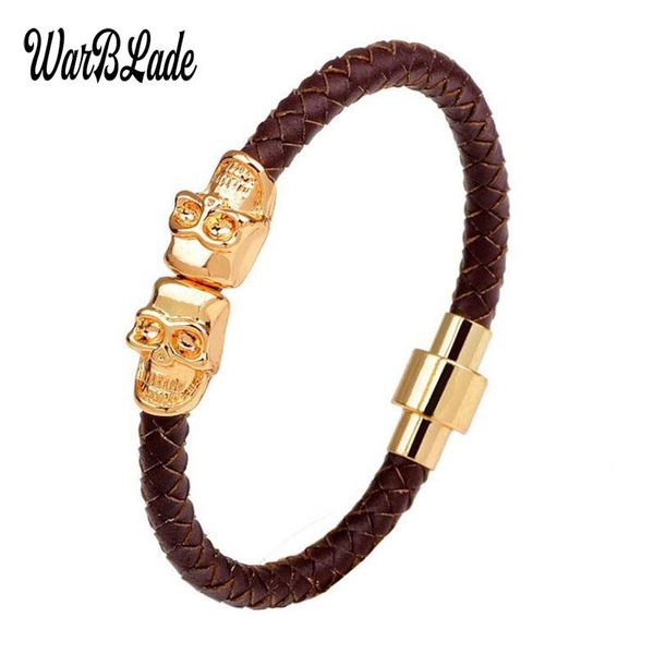 charm bracelets warblade 2021 men jewelry punk skull bracelet fashion braided geunine leather bangles magnetic clasp wristband, Golden;silver
charm bracelets warblade 2021 men jewelry punk skull bracelet fashion braided geunine leather bangles magnetic clasp wristband, Golden;silver