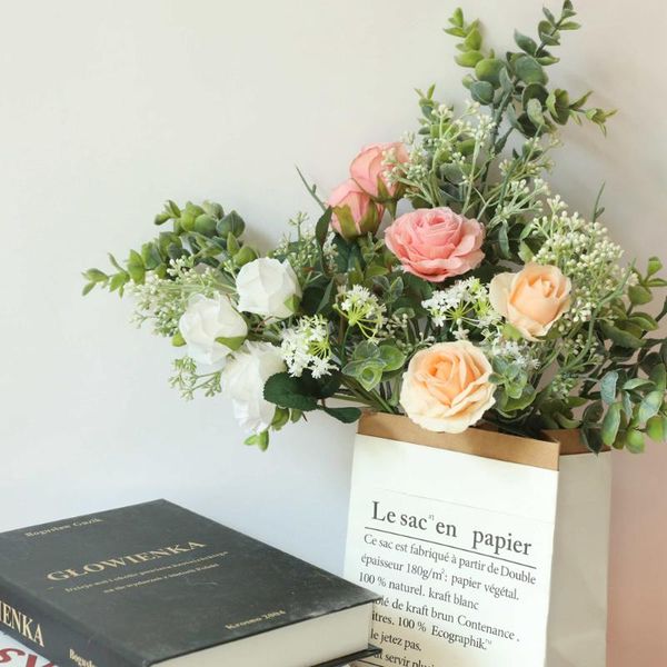 decorative flowers & wreaths simulation rose bouquet with eucalyptus leaf fake plants for home decor wedding bride holding diy faux wreath
decorative flowers & wreaths simulation rose bouquet with eucalyptus leaf fake plants for home decor wedding bride holding diy faux wreath