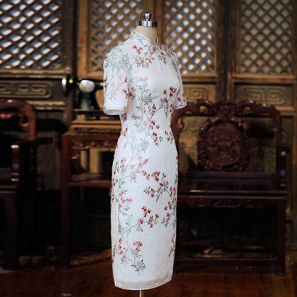 ethnic clothing chinese wind annual cotton fiber modified cheongsam embroidered linen young girls dress in the summer long, Red
ethnic clothing chinese wind annual cotton fiber modified cheongsam embroidered linen young girls dress in the summer long, Red