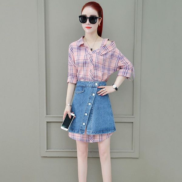 2021 new summer women slash collar off the long shoulder chess t shirts + cowboy asymmetry skirt women's fashionable suits 2 joint z499, Black;gray
2021 new summer women slash collar off the long shoulder chess t shirts + cowboy asymmetry skirt women's fashionable suits 2 joint z499, Black;gray