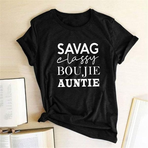 women's t-shirt savag classy boujie auntie letter print women t shirt round neck summer loose funny tee femme graphic shirts casual, White
women's t-shirt savag classy boujie auntie letter print women t shirt round neck summer loose funny tee femme graphic shirts casual, White