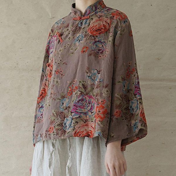 johnature cotton linen retro print short sleeve plate buckle stand shirts 2021 summer new loose three quarter sleeve women, White
johnature cotton linen retro print short sleeve plate buckle stand shirts 2021 summer new loose three quarter sleeve women, White