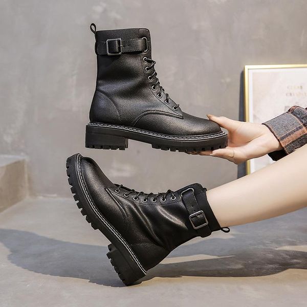boots women's autumn 2021 mid-tube leather thick-soled casual british style thick heel, Black
boots women's autumn 2021 mid-tube leather thick-soled casual british style thick heel, Black