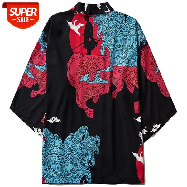 2020 summer harajuku japanese kimono jackets men fish warrior print front open coats kimono loose japan streetwear #xq8r, Black;brown
2020 summer harajuku japanese kimono jackets men fish warrior print front open coats kimono loose japan streetwear #xq8r, Black;brown