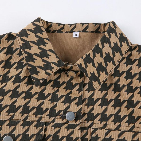 houndstooth pattern jackets for women turn down collar short jacket women cropped short coat street outwear feminine chaqueta, Gray
houndstooth pattern jackets for women turn down collar short jacket women cropped short coat street outwear feminine chaqueta, Gray