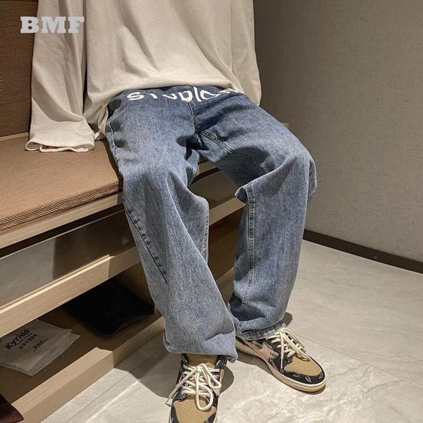 men's jeans 2021 spring autumn streetwear loose straight letter print denim casual pants kpop couple trousers hip hop clothes men, Blue
men's jeans 2021 spring autumn streetwear loose straight letter print denim casual pants kpop couple trousers hip hop clothes men, Blue
