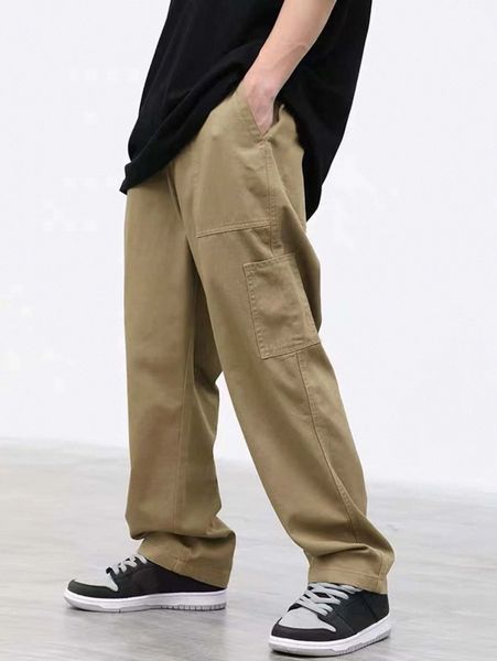 men pocket side drawstring waist pants t0dw#, Black
men pocket side drawstring waist pants t0dw#, Black