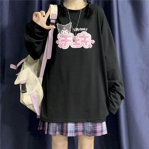 new prep tshirt women t shirt japanese ins college cartoon kuromi printing loose long-sleeved t-shirt female soft girl student, White
new prep tshirt women t shirt japanese ins college cartoon kuromi printing loose long-sleeved t-shirt female soft girl student, White