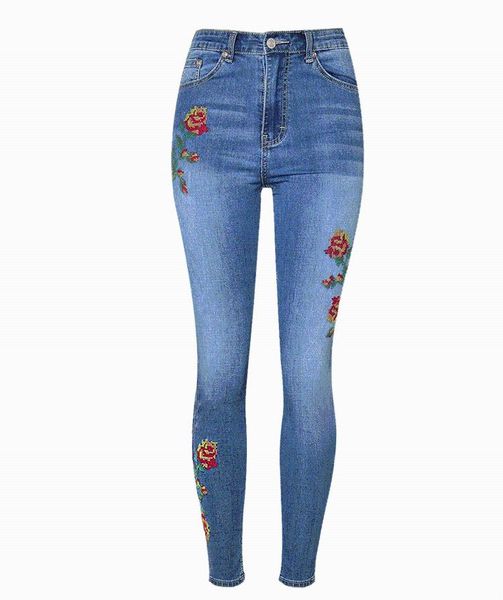 women's jeans embroidered high waist elastic cross rose washed cat beard pattern cowboy pencil pants fashion capris, Blue
women's jeans embroidered high waist elastic cross rose washed cat beard pattern cowboy pencil pants fashion capris, Blue