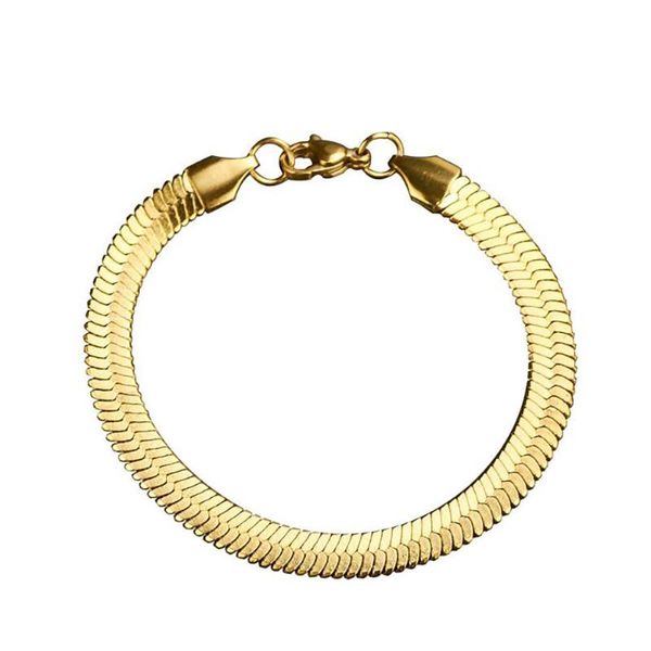 link, chain stainless steel gold flat snake bracelet bangle jewelry hip hop gift for him, Black
link, chain stainless steel gold flat snake bracelet bangle jewelry hip hop gift for him, Black