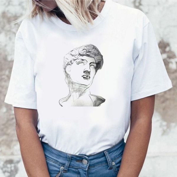 women's t-shirt michelangelo sculpture art painting summer short sleeve statue harajuku 90s tshirt casual style graphic female, White
women's t-shirt michelangelo sculpture art painting summer short sleeve statue harajuku 90s tshirt casual style graphic female, White