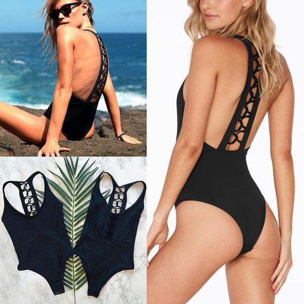 design solid black one women piece swimsuit back swimwear monokini bath suit new beach wear maillot de bain, White;black
design solid black one women piece swimsuit back swimwear monokini bath suit new beach wear maillot de bain, White;black