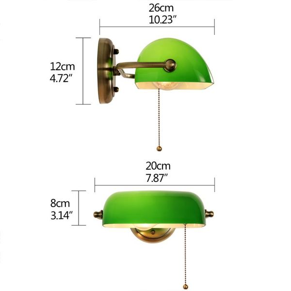 

wall lamp retro traditional green banker classical vintage white light led e27 for bedroom living room corridor el store