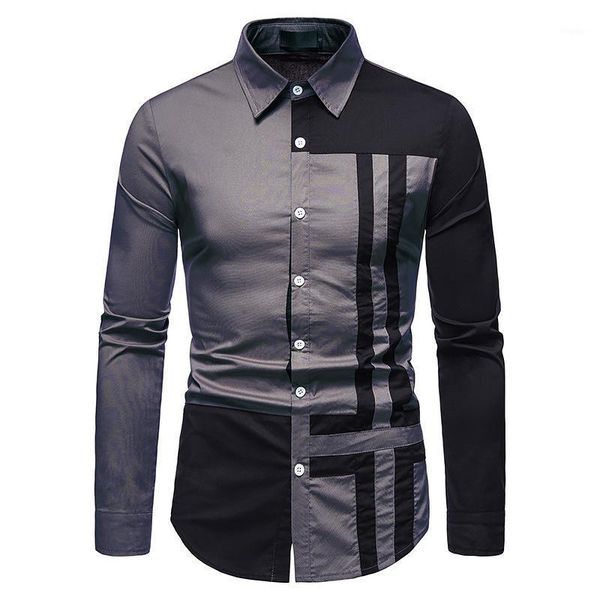 loldeal men shirt business stitching printing lapel long sleeve single breasted men's casual shirts, White;black
loldeal men shirt business stitching printing lapel long sleeve single breasted men's casual shirts, White;black