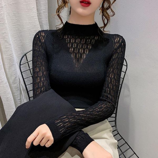 new women 2021 autumn winter knitted long sleeve sweater female hollow out turtleneck pullover ladies slim knit jumper a539o7be, White;black
new women 2021 autumn winter knitted long sleeve sweater female hollow out turtleneck pullover ladies slim knit jumper a539o7be, White;black