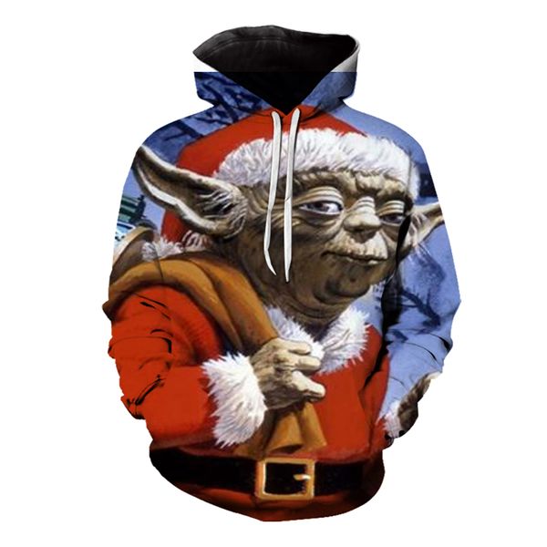 men's christmas weirdo pattern 3d printing long-sleeved hooded sweater suit, White;black
men's christmas weirdo pattern 3d printing long-sleeved hooded sweater suit, White;black