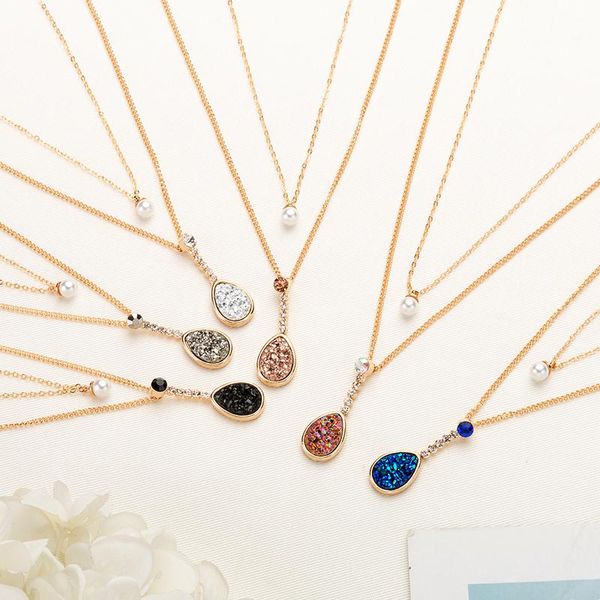 pendant necklaces 2021 gold color water shape crystal& pearl pendants fashion multilayer necklace for women statement jewelry, Silver
pendant necklaces 2021 gold color water shape crystal& pearl pendants fashion multilayer necklace for women statement jewelry, Silver