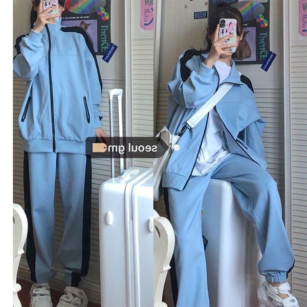 gym clothing thin casual sports suit women loose autumn winter running clothes korean student sweatshirt jacket trousers two-piece, White;black
gym clothing thin casual sports suit women loose autumn winter running clothes korean student sweatshirt jacket trousers two-piece, White;black