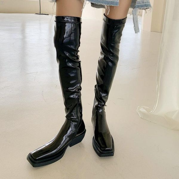 boots square toe over the knee side zipper high heels for women genuine leather autumn winter party basic shoes woman, Black
boots square toe over the knee side zipper high heels for women genuine leather autumn winter party basic shoes woman, Black