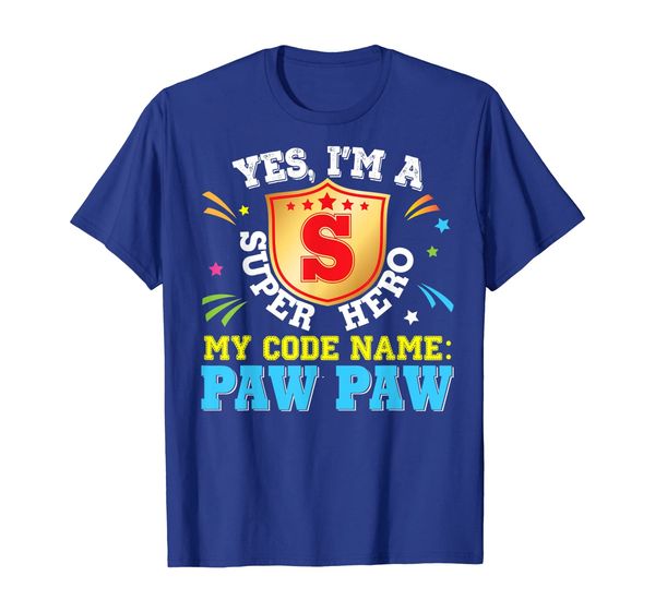 yes i'm a super hero my code name is paw paw t-shirt dad, White;black
yes i'm a super hero my code name is paw paw t-shirt dad, White;black