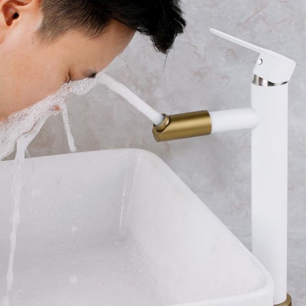 bathroom sink faucets gold color rotate water spray mouth white body deck basin faucet nozzle
bathroom sink faucets gold color rotate water spray mouth white body deck basin faucet nozzle