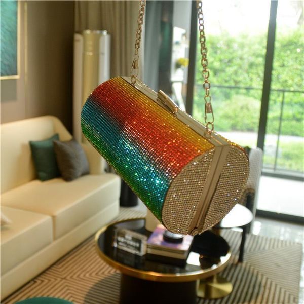 purse rainbow rhinestone evening bags for women luxury party handbag wedding clutch bag diamond cylinder shoulder, White
purse rainbow rhinestone evening bags for women luxury party handbag wedding clutch bag diamond cylinder shoulder, White