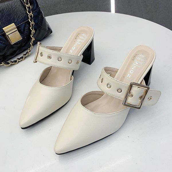dress shoes thick heel fashion women sandals pointed toe buckle chain rivet pumps spring summer mules chunky heels ladies 2021, Black
dress shoes thick heel fashion women sandals pointed toe buckle chain rivet pumps spring summer mules chunky heels ladies 2021, Black