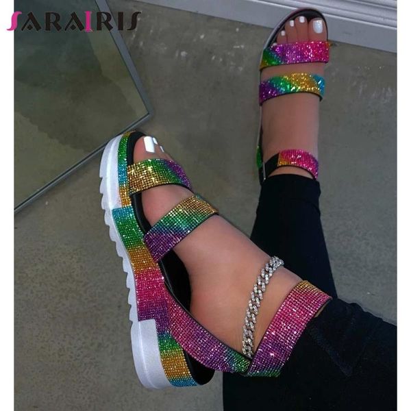 sandals sarairis mixed color med heel ankle strap women crystal wedges casual ladies shoes, Black
sandals sarairis mixed color med heel ankle strap women crystal wedges casual ladies shoes, Black