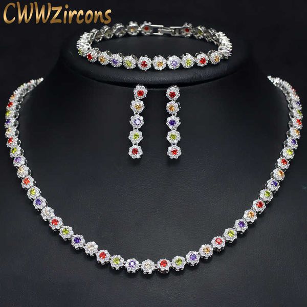 sparkling multicolored red green purple cubic zirconia ladies wedding jewelry sets for brides t2 210714, Silver
sparkling multicolored red green purple cubic zirconia ladies wedding jewelry sets for brides t2 210714, Silver