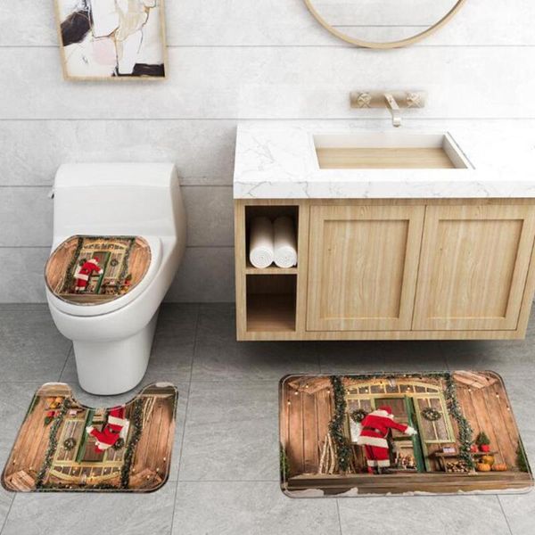 bath mats 3pcs/set christmas bathroom floor cover carpet santa claus print decorative 45*75cm
bath mats 3pcs/set christmas bathroom floor cover carpet santa claus print decorative 45*75cm