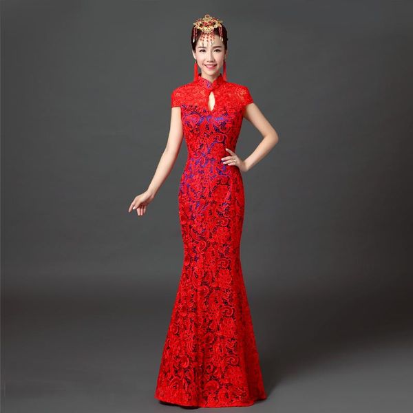 vintage chinese style lace cheongsam wedding dress retro slim long gown marriage qipao party evening dress vestidos clothes, Red
vintage chinese style lace cheongsam wedding dress retro slim long gown marriage qipao party evening dress vestidos clothes, Red