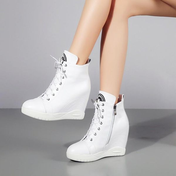 boots genuine leather increasing shoes women high heels ankle for autumn winter fashion sneakers, Black
boots genuine leather increasing shoes women high heels ankle for autumn winter fashion sneakers, Black