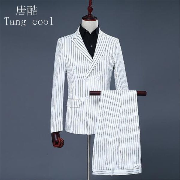 brand men's two piece set white stripe wedding for tuxedo gentle modern blazer men suits msvu, White;black
brand men's two piece set white stripe wedding for tuxedo gentle modern blazer men suits msvu, White;black