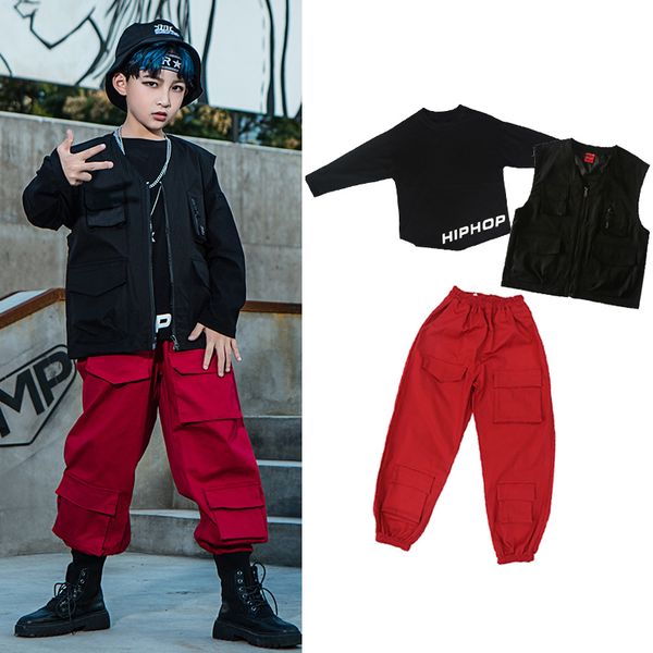 new kids hip hop clothing jacket fashion hiphop pants modern street dance costume long sleeve performance wear suit vdb2951, Black;red
new kids hip hop clothing jacket fashion hiphop pants modern street dance costume long sleeve performance wear suit vdb2951, Black;red