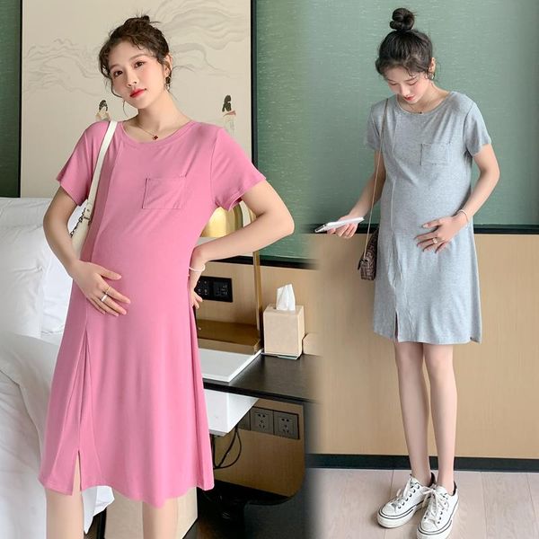maternity dresses 93890# dress summer short sleeves loose fashion plus size midi modal pregnant women, White
maternity dresses 93890# dress summer short sleeves loose fashion plus size midi modal pregnant women, White