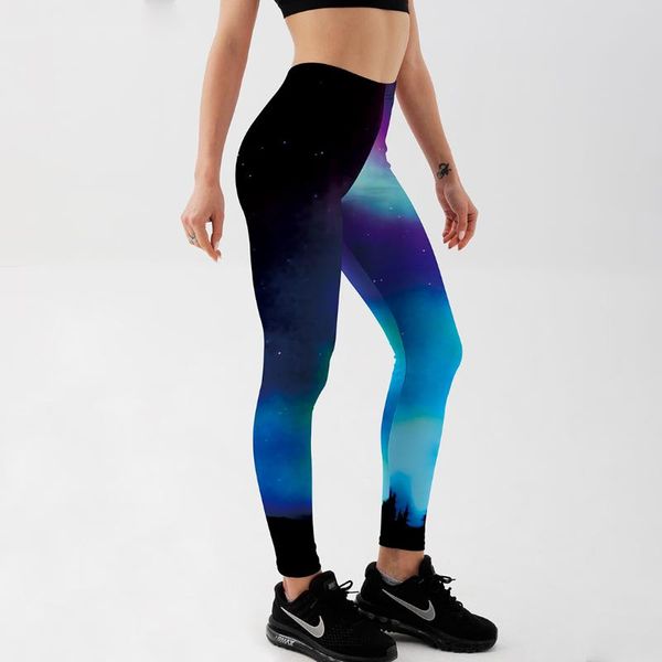 women's leggings galaxy blue star mysterious sportswear fitness workout fashion gradient digital printed push up elastic legging, Black 
women's leggings galaxy blue star mysterious sportswear fitness workout fashion gradient digital printed push up elastic legging, Black
