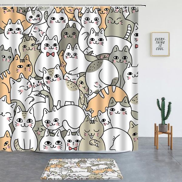 shower curtains modern cartoon cat set with bath mat cute animal bathroom decoration screen fabric washable non-slip carpet
shower curtains modern cartoon cat set with bath mat cute animal bathroom decoration screen fabric washable non-slip carpet