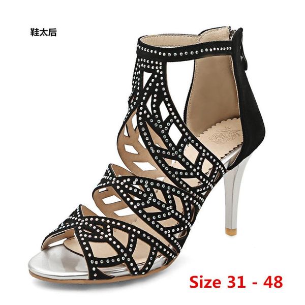 sandals pumps gladiator shoes women high heels open toe sandal lady pump small big size 31 - 48, Black
sandals pumps gladiator shoes women high heels open toe sandal lady pump small big size 31 - 48, Black