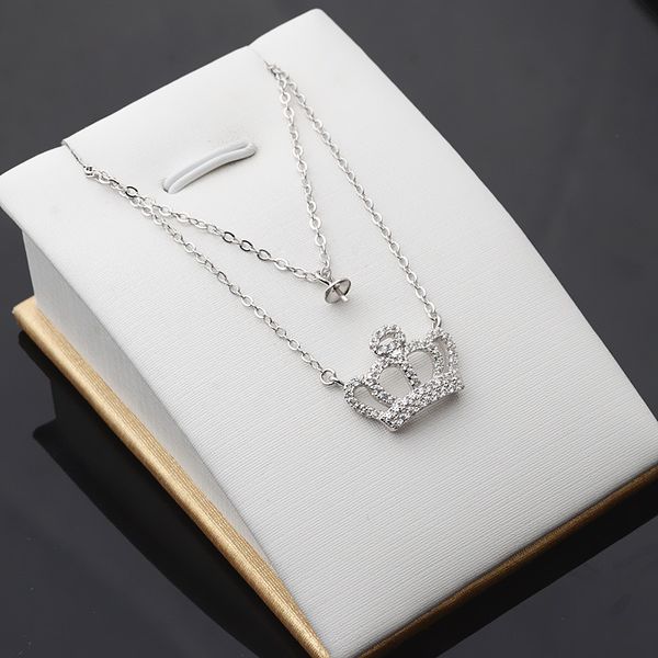 s925 silver pendant cross necklace female silver o crown double layer flower new clavicle chain diy accessories 424
s925 silver pendant cross necklace female silver o crown double layer flower new clavicle chain diy accessories 424
