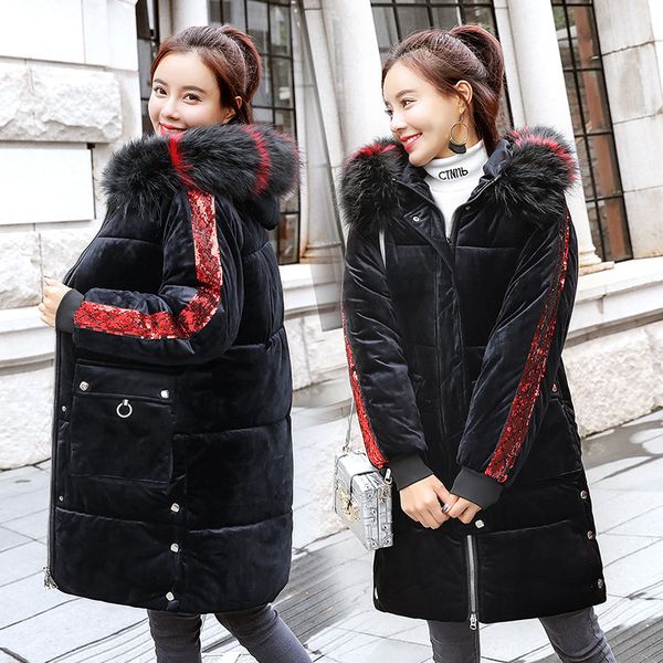 women's jackets long coat quilted cotton with a women's fur collar, long jacket thick for women, ex0q, Black;brown
women's jackets long coat quilted cotton with a women's fur collar, long jacket thick for women, ex0q, Black;brown