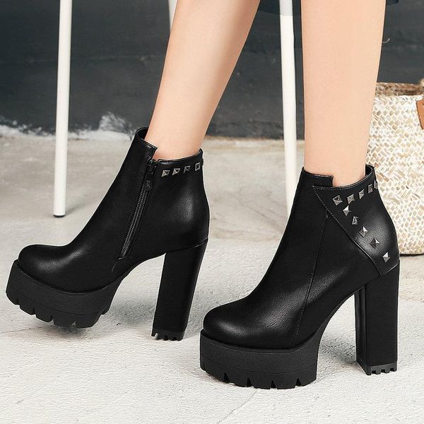 boots women fashion rivet ankle platform square high heel zipper round toe autumn winter female shoes 2021, Black
boots women fashion rivet ankle platform square high heel zipper round toe autumn winter female shoes 2021, Black