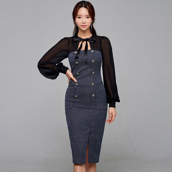 new arrival fashion patchwork simple formal elegant vintage chiffon perspective double breasted pencil dress 9qv4, White;black
new arrival fashion patchwork simple formal elegant vintage chiffon perspective double breasted pencil dress 9qv4, White;black