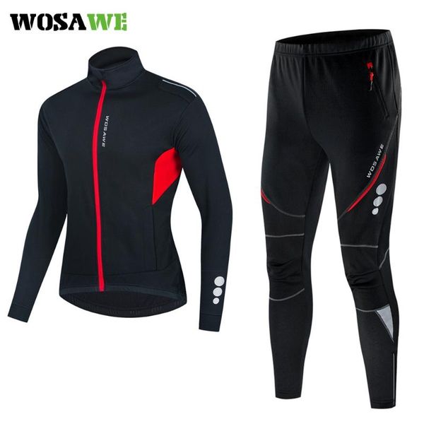 racing sets wosawe cycling clothing set winter thermal fleece pants windproof reflective jersey men sportswear tracksuits, Black;blue
racing sets wosawe cycling clothing set winter thermal fleece pants windproof reflective jersey men sportswear tracksuits, Black;blue