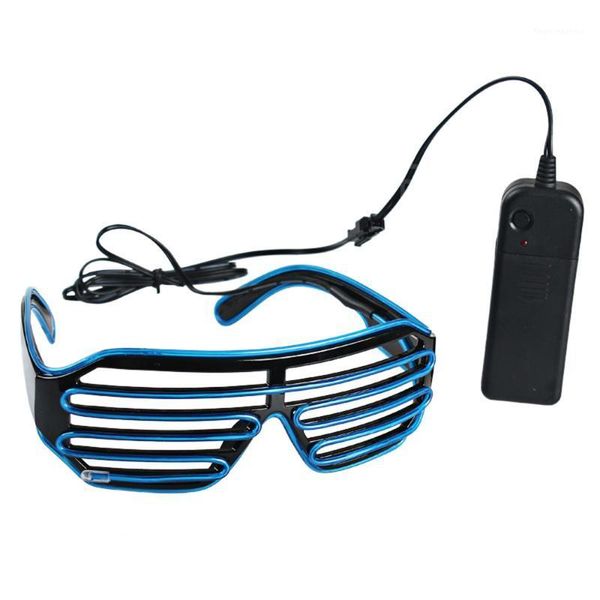 party decoration el wire fashion neon led glasses light up shutter shaped rave costume dj music w/driver1
party decoration el wire fashion neon led glasses light up shutter shaped rave costume dj music w/driver1
