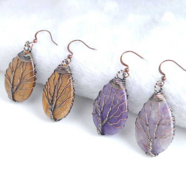wojiaer tribal copper dangle earrings water drop tree of life wire wrap earring for natural stone jewelry bv910, Silver
wojiaer tribal copper dangle earrings water drop tree of life wire wrap earring for natural stone jewelry bv910, Silver