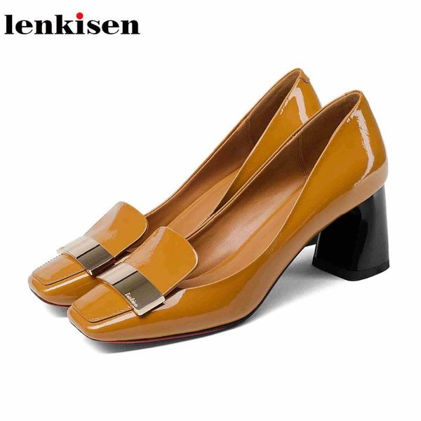 dress shoes lenkisen autumn patent cow leather square toe thick heel slip on bigger size basic classics vintage metal decoration pumps l49, Black
dress shoes lenkisen autumn patent cow leather square toe thick heel slip on bigger size basic classics vintage metal decoration pumps l49, Black