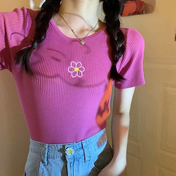 2021 fashion knit t shirt leisure the neck of women manga short impression female pullover t-shirt knits daily r6nb, White
2021 fashion knit t shirt leisure the neck of women manga short impression female pullover t-shirt knits daily r6nb, White